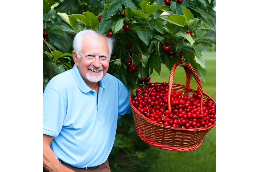 Uncle Jerry picked some delicious cherries from the tree in his backyard and enjoyed their juicy flavor. Uncle Jerry picked some delicious cherries from the tree in his backyard.