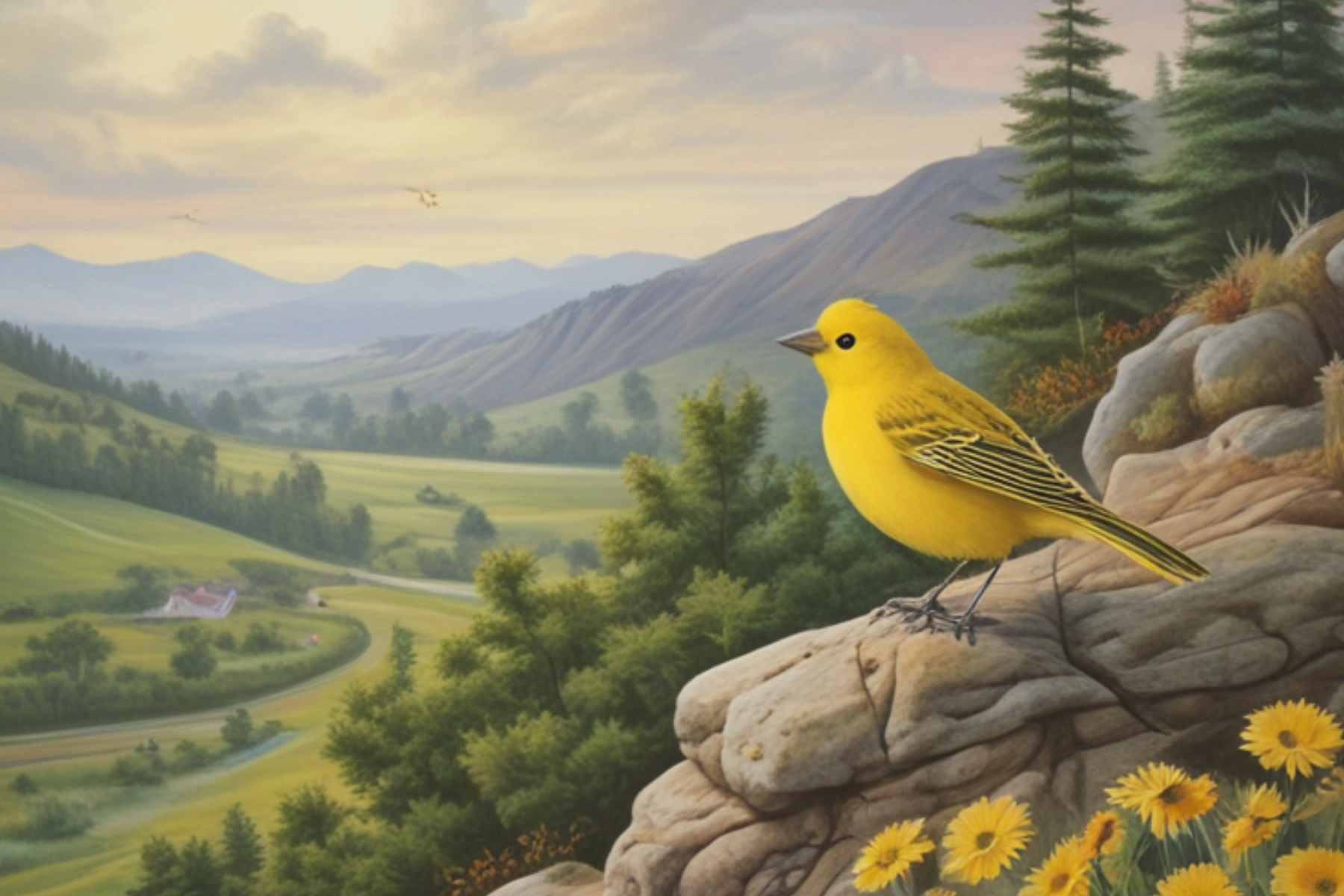 The little yellow bird flew over the hill to find its friends. The little yellow bird flew over the hill to find its friends.