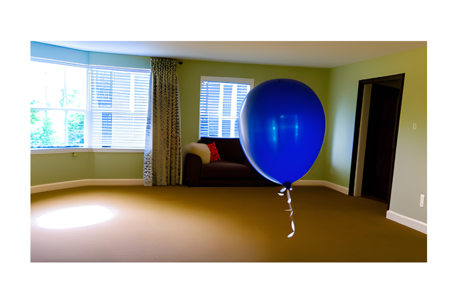 "Lucy's cute blue balloon flew through the room and zoomed out of sight." "Lucy's cute blue balloon flew through the room and zoomed out of sight."